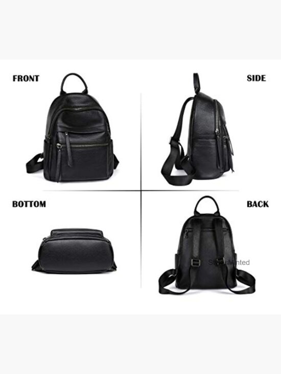 Genuine Leather Backpack Purse Multi-functional Daypack for Women Small main image 4